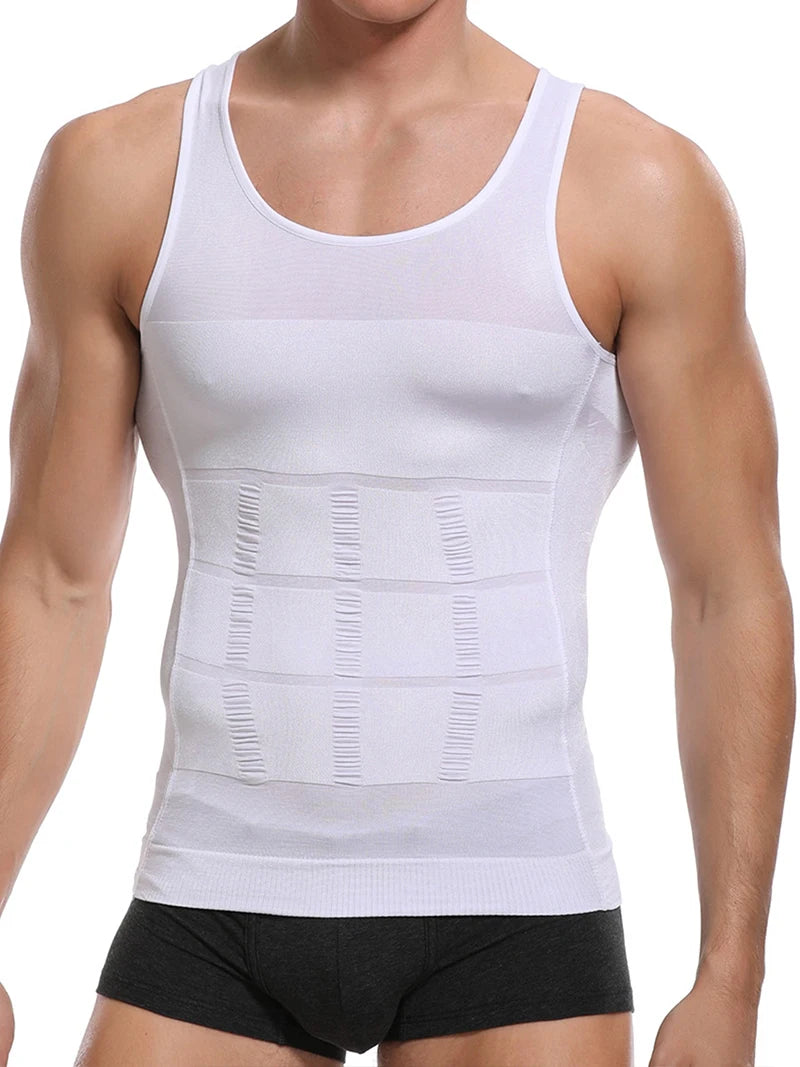 Mens Slimming Body Shaper Vest Shirt Abs Abdomen Slim Gym Workout Tummy Control Compression Tank Top Sleeveless Shapewear