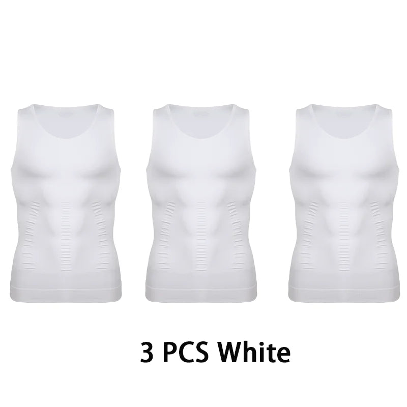 Mens Slimming Body Shaper Vest Shirt Abs Abdomen Slim Gym Workout Tummy Control Compression Tank Top Sleeveless Shapewear