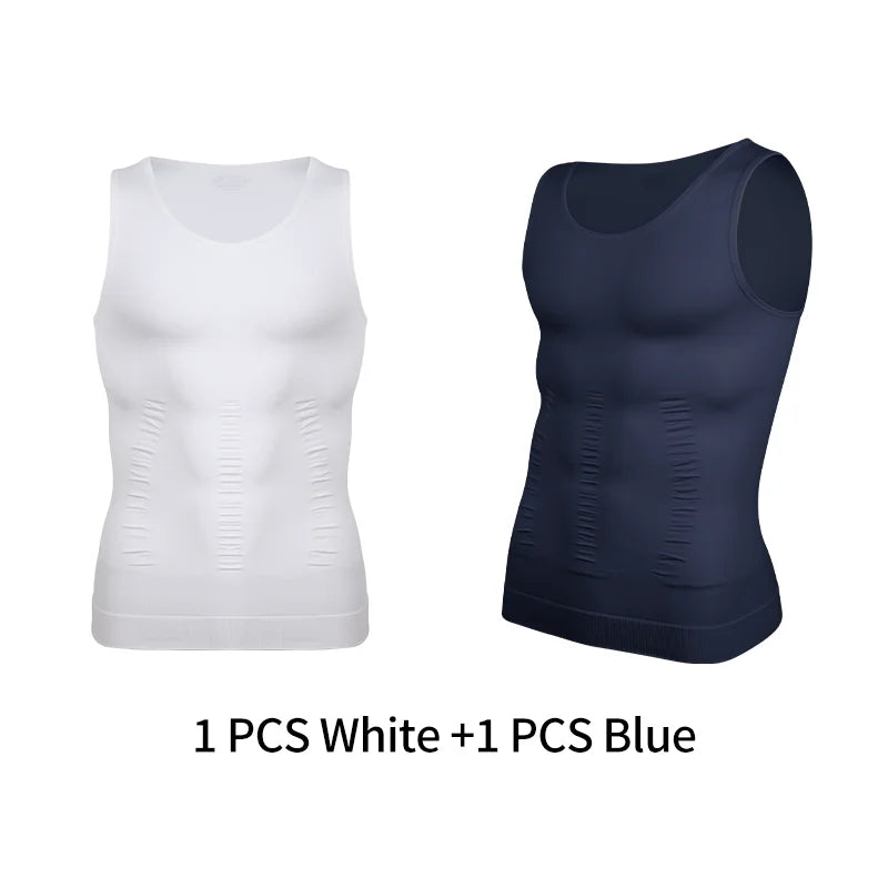 Mens Slimming Body Shaper Vest Shirt Abs Abdomen Slim Gym Workout Tummy Control Compression Tank Top Sleeveless Shapewear